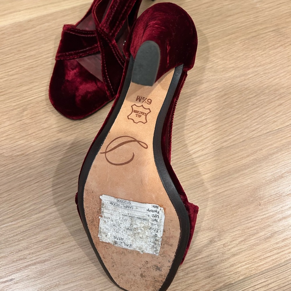 Anthropologie Delman Crystal Velvet Heels - Picture 3 of 3